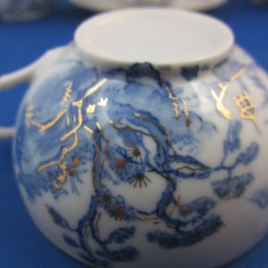 Eierschaal porseleinen kop en schotels - China - ca 1920