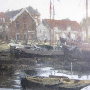 W.G.F. Jansen (1871-1949) - Kade te Den Helder - aquarel