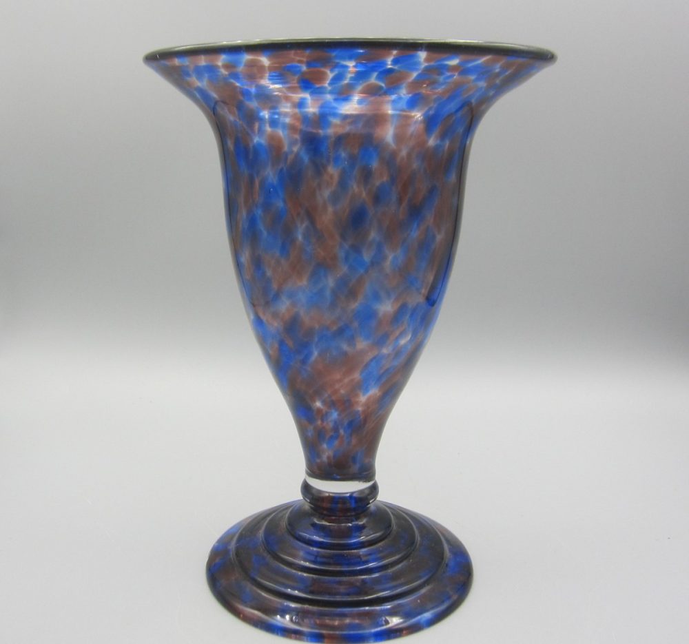 Art Deco glazen vaas – paars en blauw – jaren 30 – Antiek